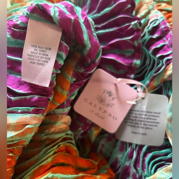 Tie dye 100% silk top - Picture 2 of 4